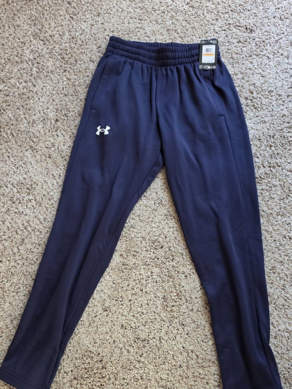 Under Armour Men's Armour Fleece Pants Navy Small Loose Fit NWT